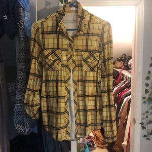 Mustard and black flannel